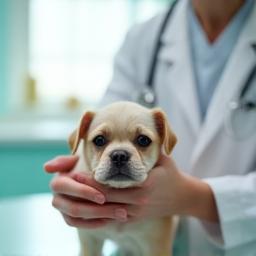 Consultation vétérinaire avec animal détendu